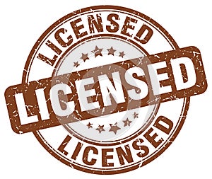 Licensed brown grunge round vintage stamp