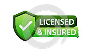 licensed and insured label. Official license and insurance - a guarantee of quality and safety