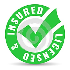 Licensed and insured vector business icon