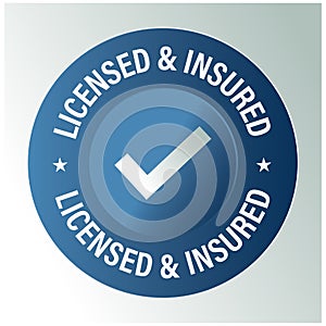 `licensed and insured` vector icon