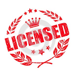 Licensed legal product vector stamp