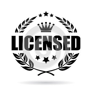 Licensed product laurel vector icon