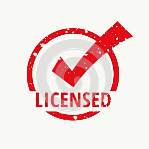 Licensed red stamp vector