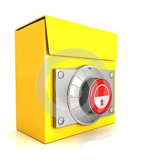 Licensed software box with combination lock