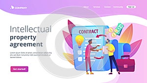 Licensing contract concept landing page