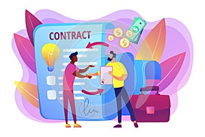Licensing contract concept vector illustration