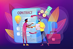 Licensing contract concept vector illustration