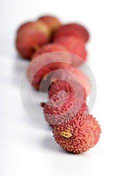 Lichee on white background - studio shot