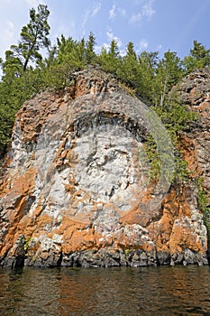 Lichen Colored Cliffs in the Wilderness