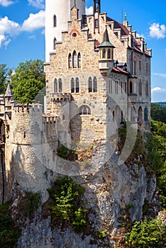 Lichtenstein Castle in mountain, Germany, Europe