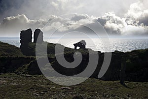 Lick castle silhouette in county kerry