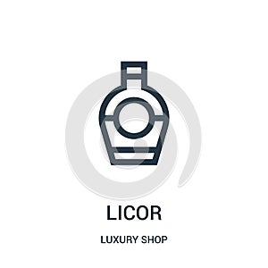 licor icon vector from luxury shop collection. Thin line licor outline icon vector illustration photo