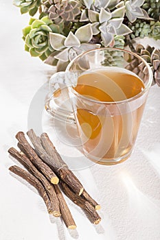 Licorice roots and tea, licorice, paloduz, palo duz, palodÃº, palodul, licorice - Glycyrrhiza glabra