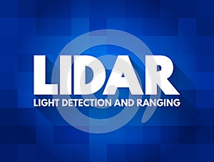 LiDAR - light detection and ranging acronym, abbreviation concept background
