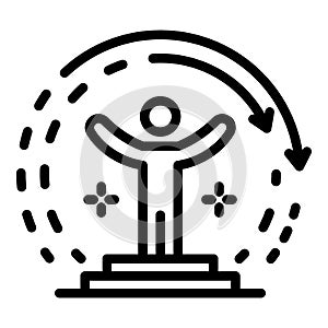 Lider life skills icon, outline style photo