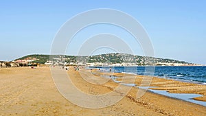 Lido beach near the city of SÃ¨te and Mont Saint-Clair