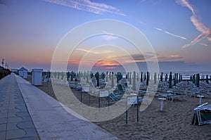 Lido di Jesolo, Italy, sunrise at beach