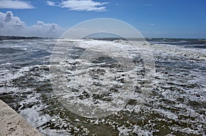 Lido di Ostia - Mare mosso dal pontile photo