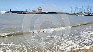 Lido di Ostia - Panoramica della spiaggia del Porto Turistico di Roma dalla riva