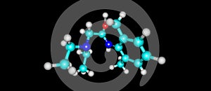 Lidocaine molecular structure isolated on black
