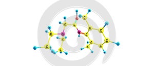 Lidocaine molecular structure on white photo