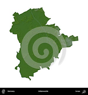 Liebenwerda, Germany, isolated on white. Physical