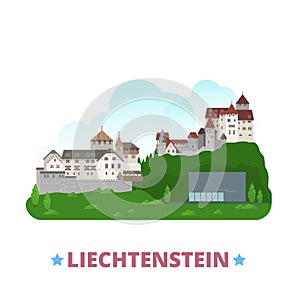 Liechtenstein country design template Flat cartoon