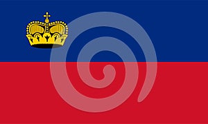 Liechtenstein flag vector.Illustration of Liechtenstein flag