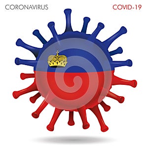 Liechtenstein flag in virus shape