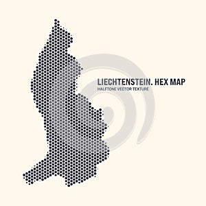 Liechtenstein Map Vector Hexagonal Half Tone Pattern Isolated On Light Back