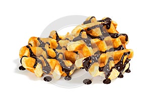 Liege Belgian Waffles with Chocolate Sauce