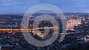 Liege in belgium from montagne de bueren. photo