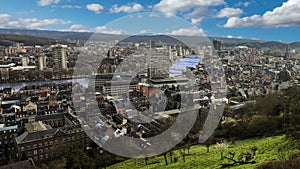 Liege in belgium from montagne de bueren. photo