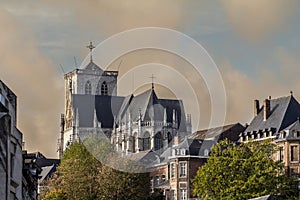 Liege Cathedral, the Cathedrale Saint Paul de Liege, in Belgium. it\'s the main roman catholic church and cathedra
