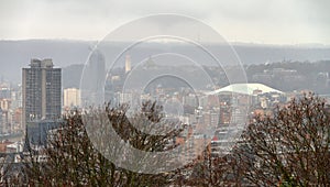 Liege-Guillemins skyline view