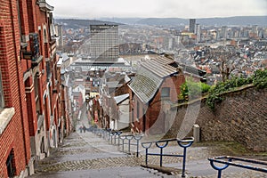 Liege staircase view from the top