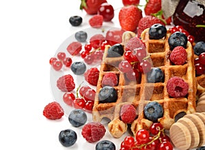 Liege waffles with berries