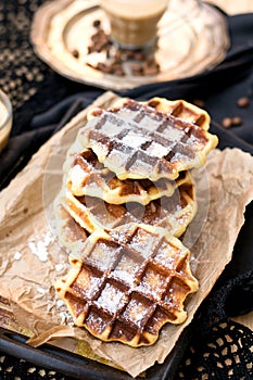 Liege waffles with pearl sugar