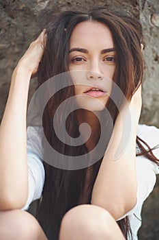 Liestyle Portrait of young beautiful woman