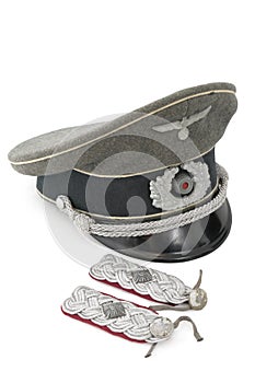 Lieutenant colonel shoulder strap and service cap