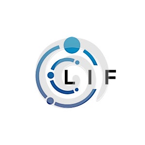 LIF letter technology logo design on white background. LIF creative initials letter IT logo concept. LIF letter design