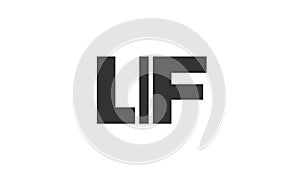 LIF logo design template with strong and modern bold text. Initial based vector logotype featuring simple and minimal typography. photo