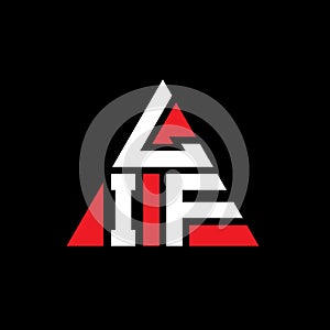 LIF triangle letter logo design with triangle shape. LIF triangle logo design monogram. LIF triangle vector logo template with red photo