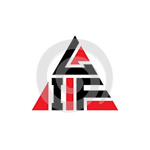 LIF triangle letter logo design with triangle shape. LIF triangle logo design monogram. LIF triangle vector logo template with red photo