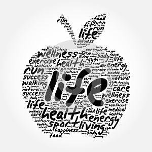 LIFE apple word cloud collage