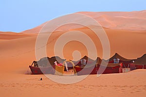 Daily life, Bedouin tents in the Sahara desert, Africa