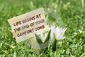 Life begins at the end of your comfort zone photo