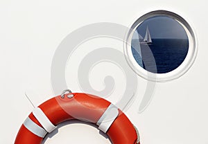 Life belt and porthole