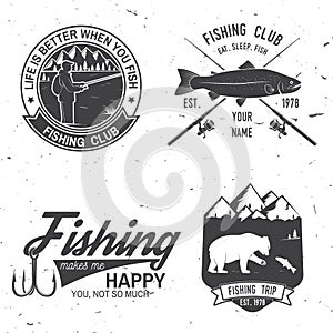 Life is better when you fish. Vector illustration.