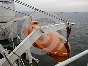 life boat of big ship in navigation